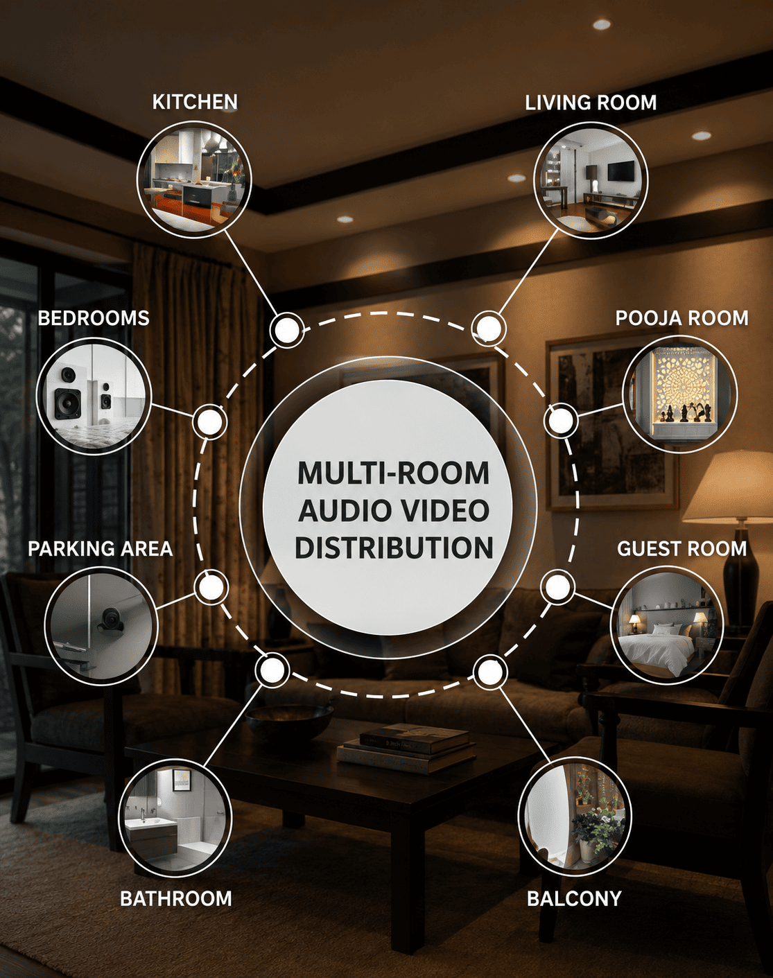 Multi-room audio control on a touch panel