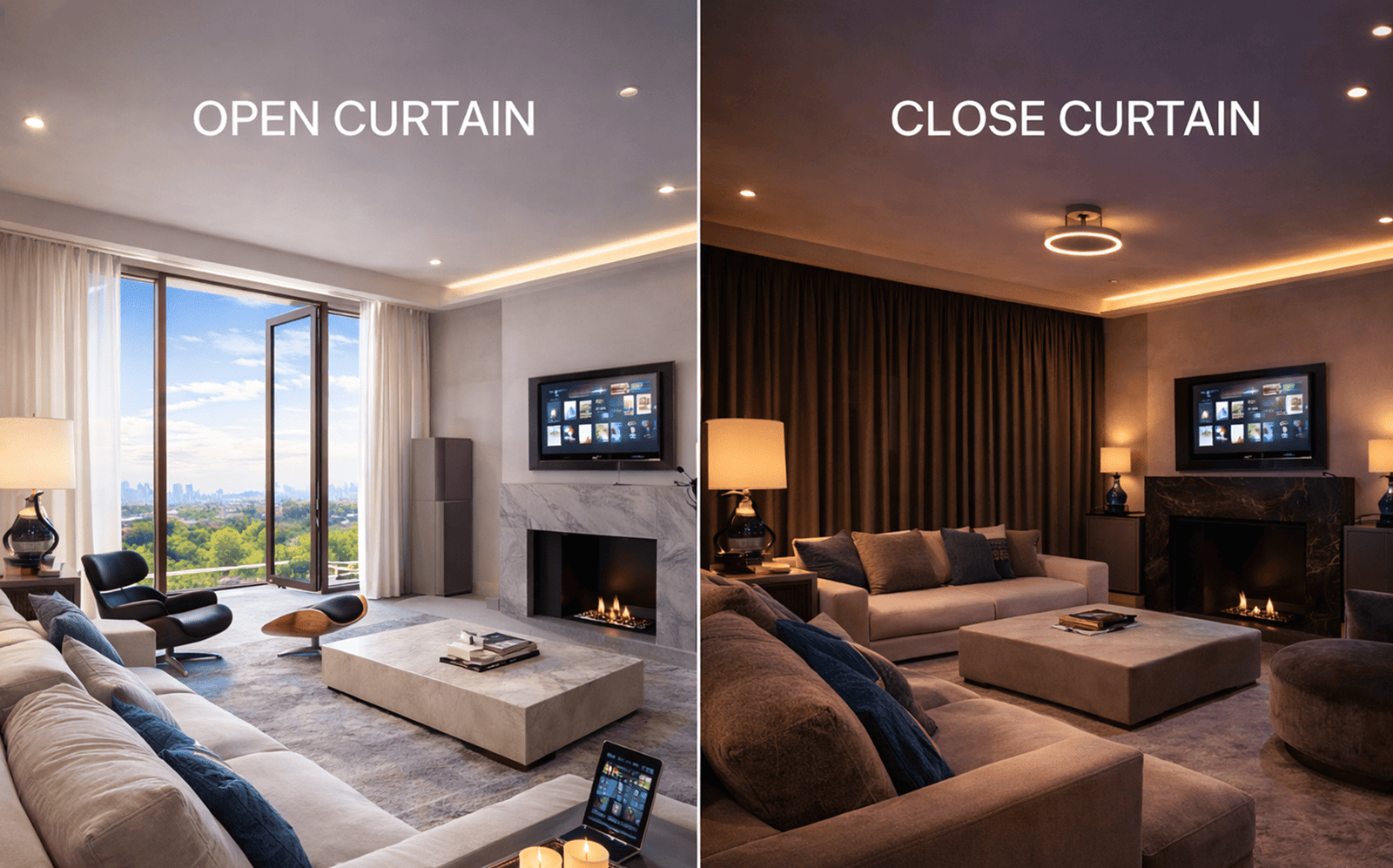 Motorized curtain and blind automation