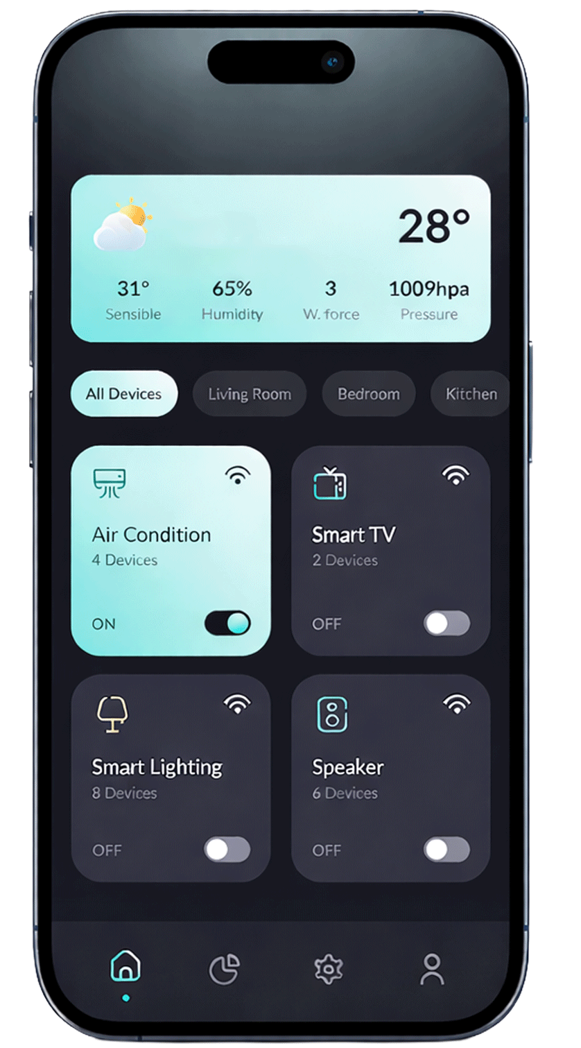 AR Homez Automation mobile app control interface